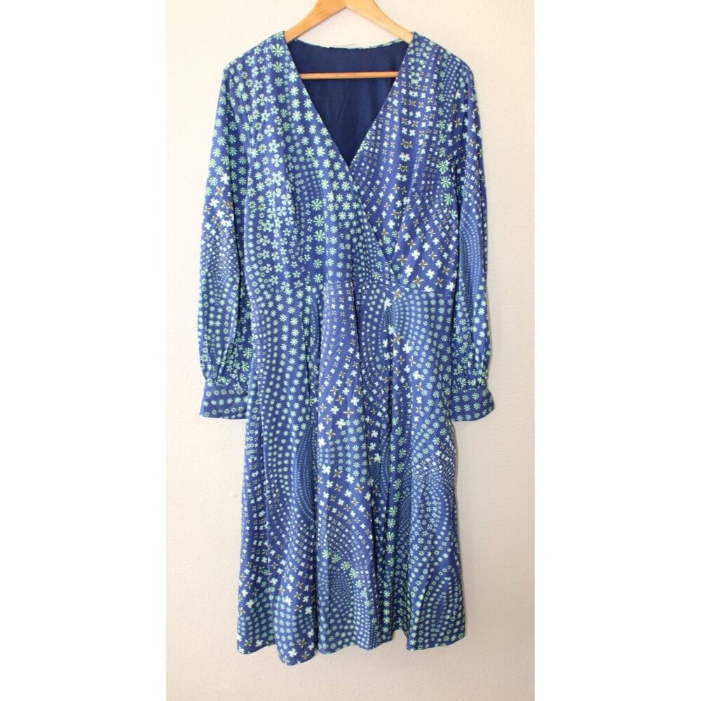 Wayward Fancies Womens Multicolor Floral Long Sleeve V Neck Dress XL